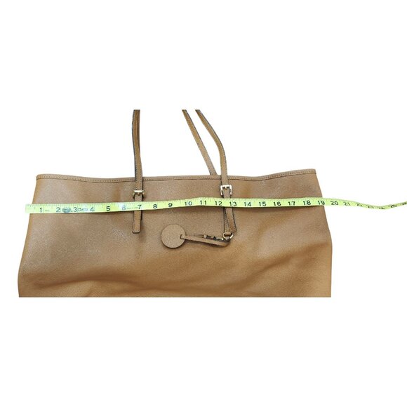 MICHAEL KORS Saffiano  Leather Brown Jet Set Travel Tote - Picture 12 of 16